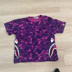 Bape Purple Camo Shark Tee